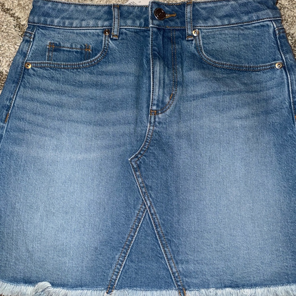 LOFT A-Line Denim Blue Skirt